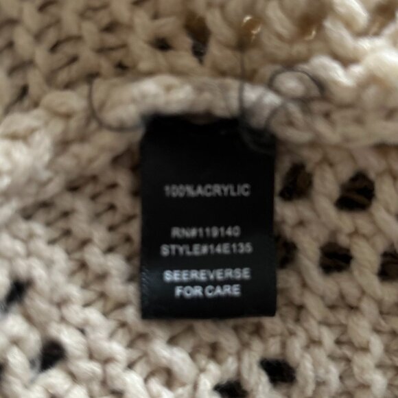 Double Zero Grey/White Color Block Knit Sweater Size L - Picture 2 of 10